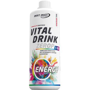 Best-Body-Nutrition Sirup Vital Drink Energy, zuckerfrei, Getränkesirup für ca. 80 Liter Fertiggetränk, 1 Liter