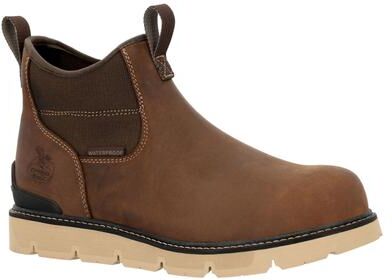 Georgia Boot Carbon-Flex Wedge Chelsea Boot - Mens 11 Brown Boot W