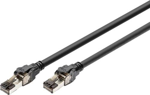 Digitus DK-1843-020 RJ45 Patchkabel CAT 8.1 S/FTP 2m Schwarz Farbcodiert, Geschirmt, mehrdrähtig, mit Knickschutztülle 1St.