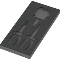 9881 Schaumstoffeinlage für KNIPEX Zangen Set 2, leer schwarz/grau, für Tool Rebel Werkstattwagen