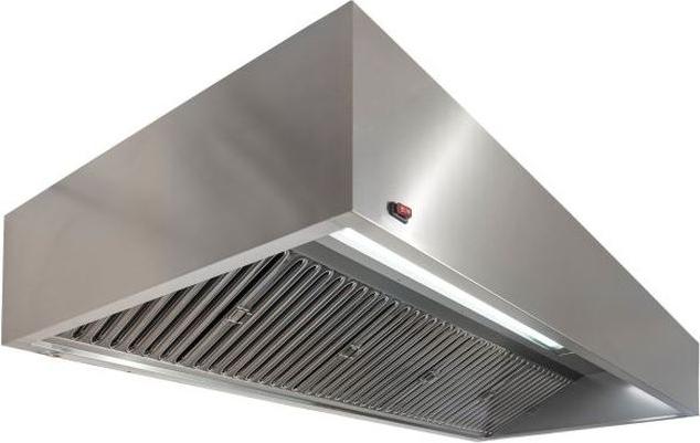 KBS Wandhaube Kubusform 3000x1100x450 mm Flammschutzfilter Typ F1 Edelstahl