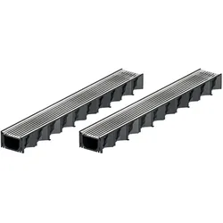 2x1m ACO Self® Hexaline 2.0 Entwässerungsrinne mit Edelstahl Längsstab Stegrost
