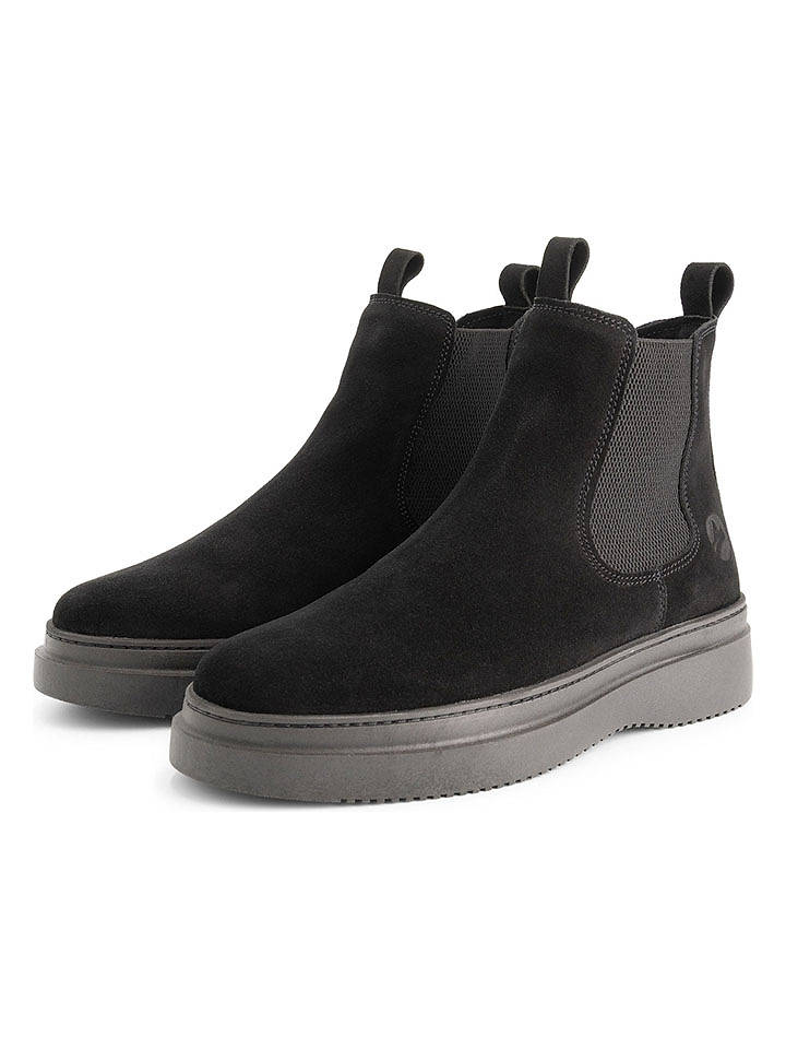 TRAVELIN' Leder-Chelsea-Boots in Schwarz - 44
