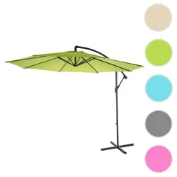 Ampelschirm Acerra, Sonnenschirm Sonnenschutz, Ø 3m neigbar, Polyester/Stahl 11kg ~ grün-lemon ohne Ständer