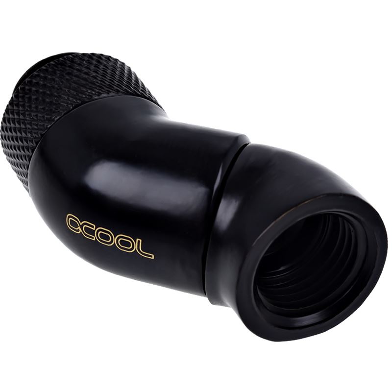 Alphacool Eiszapfen Winkeladapter Doppel-45° drehbar G1/4 AG auf G1/4 IG - Deep Black