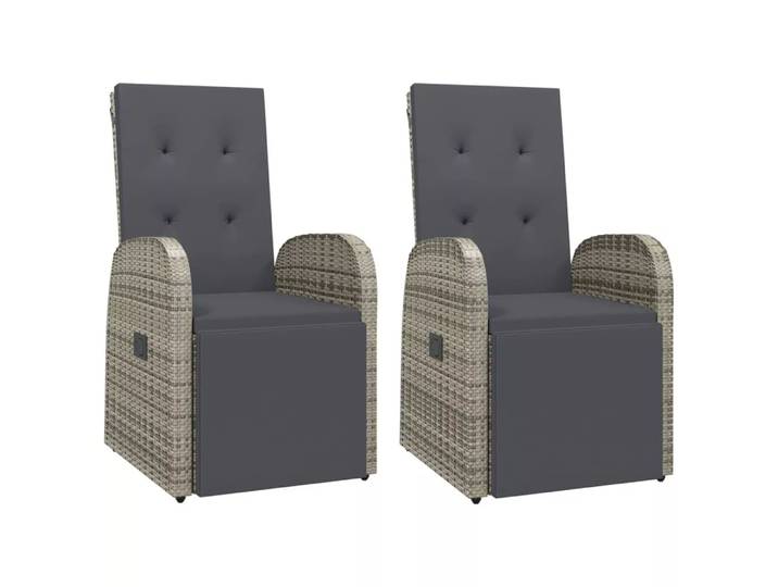 VidaXL - Garten-liegestuhl poly-rattan, One Size, Grau