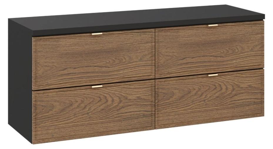 Badezimmer-Set SAVIA: Waschtischunterschrank 120cm + Waschtischplatte