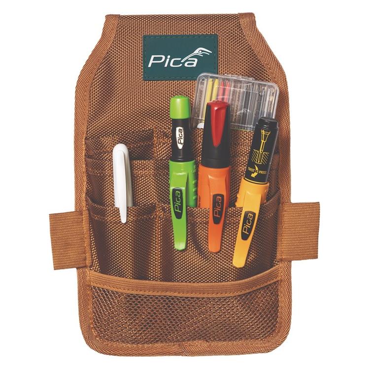 Pica Werkzeug-Set Gürteltasche Master-Belt braun Inhalt 5-teilig Polyester 1680D, beidseitig (5 Teile) (55060)
