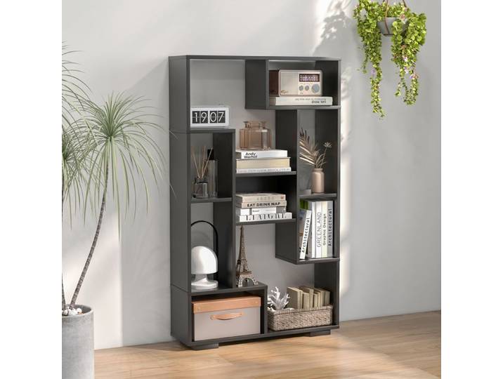 GIANTEX Bibliothèque Géométrique à 9 Compartiments - Étagère de Rangement Moderne pour Salon Chambre Bureau - 70x20x120cm - Noir