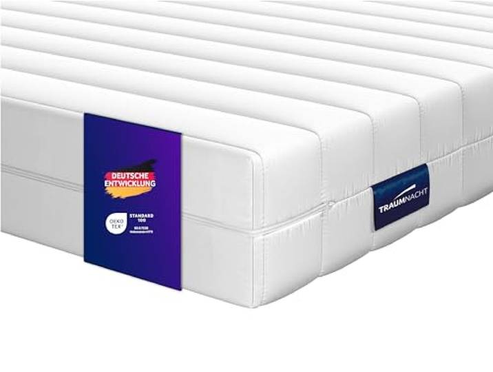 Traumnacht Classic Duo Kaltschaummatratze 7-Zonen H3/H4 180x200 16 cm orthopädisch ergonomische 7-Zonen atmungsaktiv Bezug waschbar 2-in-1 Duo H3/H4 wendbar Öko-Tex deutsche Marke