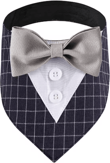 Inspire Picks Sucado Wedding Dog Bandana Tuxedo Adjustable Formal Pet Scarf For Parties & Special Occasions dark Blue xs