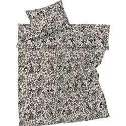Arabia Finland Lilja Bettwäsche 150 x 210 cm Mumins schwarz-weiß mit Kissenbezug 50 x 60 cm