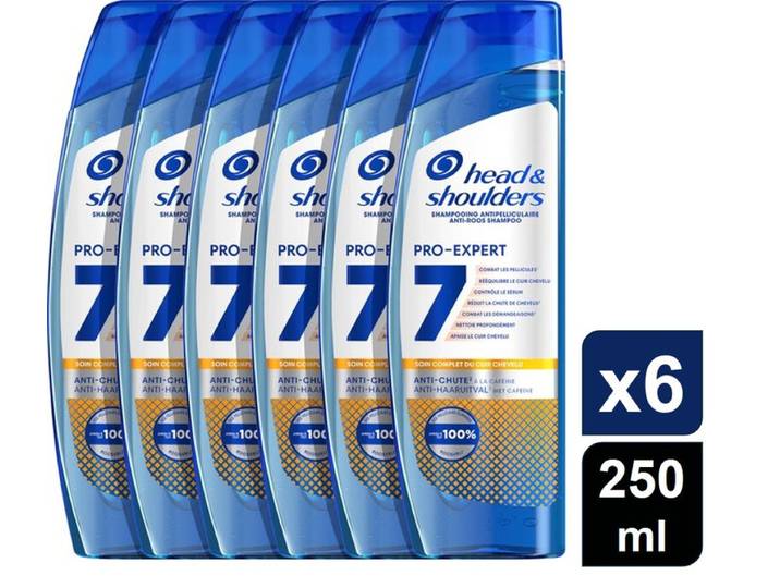 HEAD&SHOULDERS Pro-Expert 7 Anti-Haaruitval Anti-Roos Shampoo Met Cafeïne 6 x 250 ml (6-Pack)