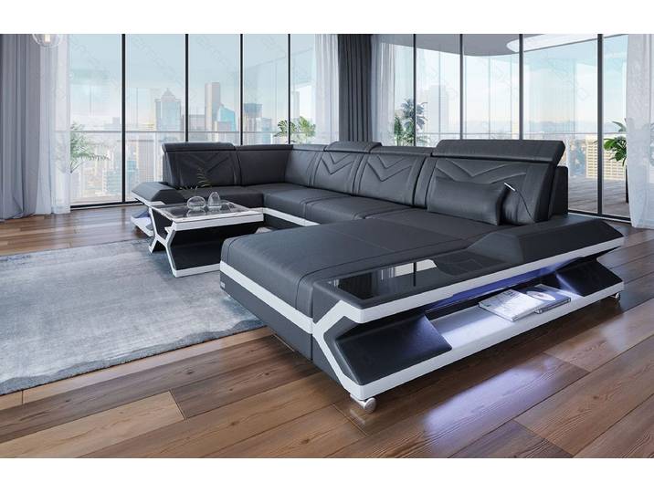 Designsofa Napoli Eleganz Pur U-Form aus Leder