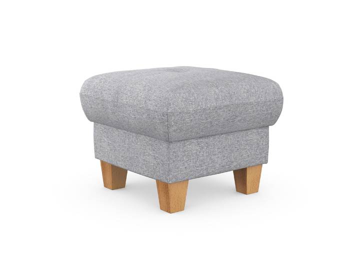 Polsterhocker GOODPRODUCT Lindgren , silber, B:61cm H:46cm T:61cm, 100% Polyester, Hocker, Polsterhocker, mit Stauraum