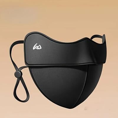 Uplift Picks Womens Windproof Warm Face Mask With Ear Hooks Thick 3D Nylon Design black