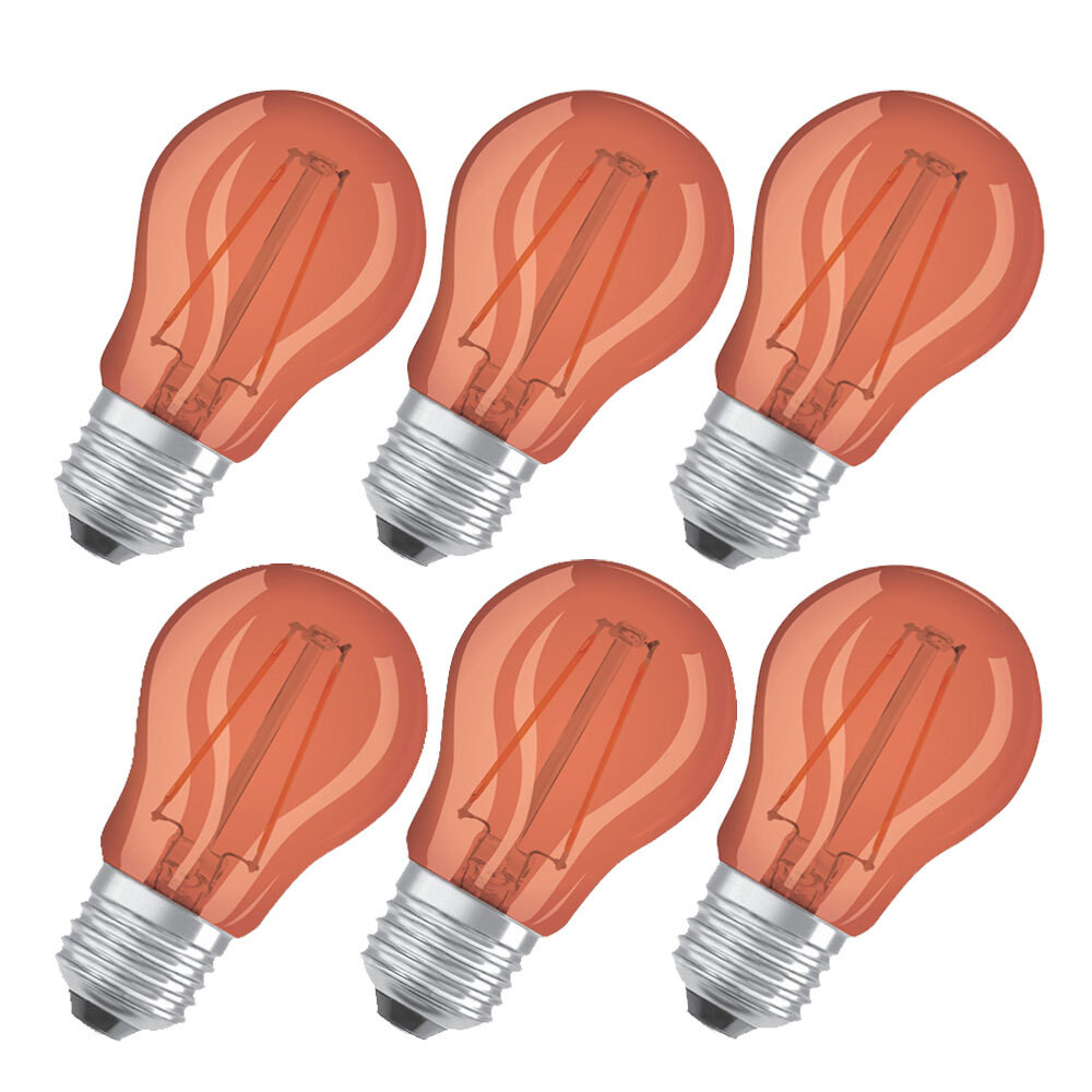 Osram LED filamentlamp druppelvorm multicolor 1,6W E27 oranje 6 stuks