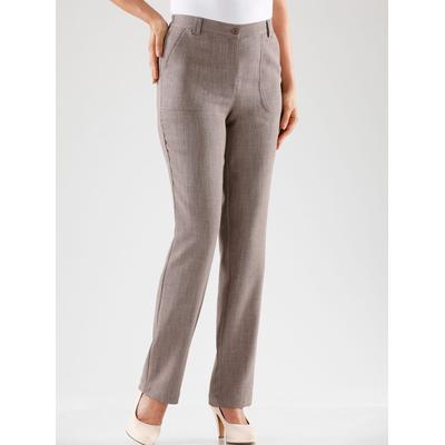 Palazzohose, Damen, Gr. 40, Normalgrößen, grau (taupe), 100% Polyester, unifarben, lang, Hosen Palazzohose