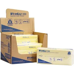 Einwegtücher Kimberly Clark Wypall X50 gelb, interfold 4-Farbsystem, 25 x 42 cm, 6 x 50 Tücher, geprägt