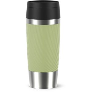 Emsa Thermobecher Travel Mug Classic Twist N2025500, grün, hält 4 h warm und 8 h kalt, Edelstahl doppelwandig, 360 ml