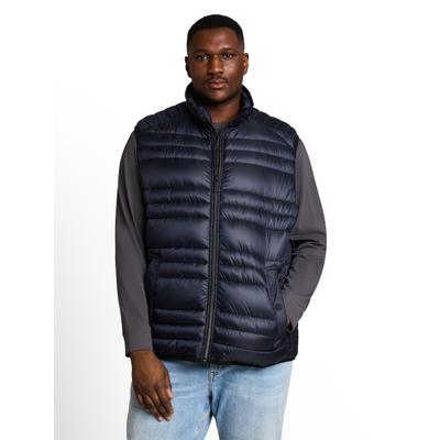 Steppweste TOM TAILOR PLUS, Herren, Gr. 4XL, blau (sky captain blau), Steppware, Obermaterial: 100% Polyester. Futter: 100% Polyester, unifarben, bequem hüftbedeckend, Rundhals, Westen Steppweste, mit Stehkragen und Reißverschluss / Große Größen