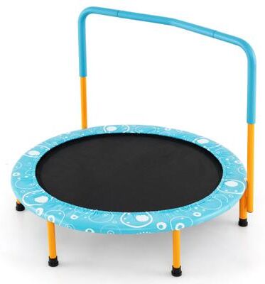 Costway 36 Inch Kids Trampoline Mini Rebounder with Full Covered Handrail-Orange