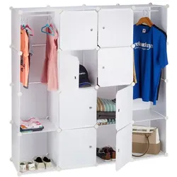 Relaxdays Kleiderschrank Stecksystem 12 Fächer Weiß
