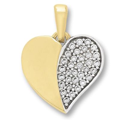 Kettenanhänger ONE ELEMENT "Zirkonia Herz Herz Anhänger aus 333 Gelbgold", gold, Schmuckanhänger, Damen, Gelbgold 333 Gold, Gelbgold 333, Gold, Kettenanhänger, Herz mit Bedeutung – eine feine Geschenkidee für viele Anlässe