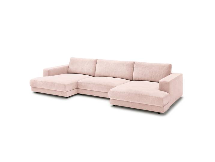 Wohnlandschaft Pink Webstoff Noelia 170cm Gleichschenklig Modern Taschenfederkern
