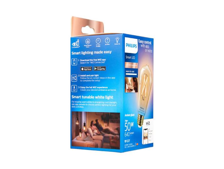 Philips Smarte LED-Filamentlampe E27 Amber 7 W