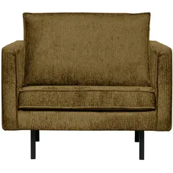 Sessel Rodeo aus Struktursamt, modernes Design, Brass Braun, komfortabel gepolstert