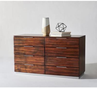 SAFAVIEH Couture Brylin 50-Inch Acacia drawer Dresser, Dark Walnut