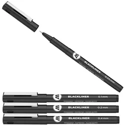 MOLOTOW Blackliner Fineliner-Set 0.05 + 0.1 + 0.2 + 0.4 mm Schwarz