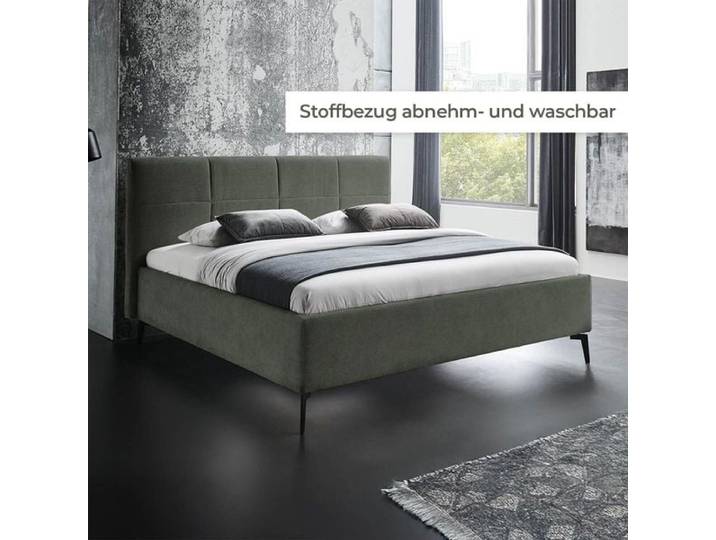 HOMELIV. Polsterbett SwitchIT Jackson Webstoff 180x200cm Grün Mit abnehmbarem Bezug