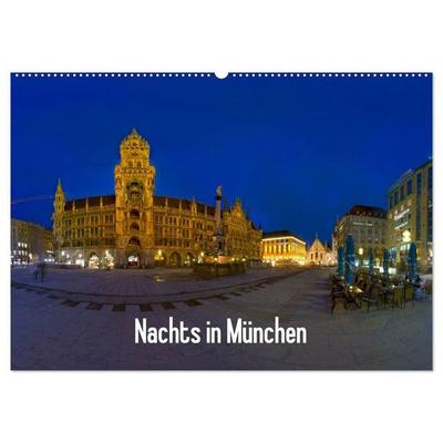 Nachts in München (Wandkalender 2027 DIN A2 quer), CALVENDO Monatskalender