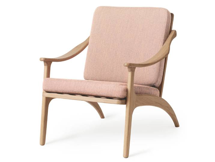 Warm Nordic Lean Back CanVase Sessel weißgeölte Eiche Pale rose