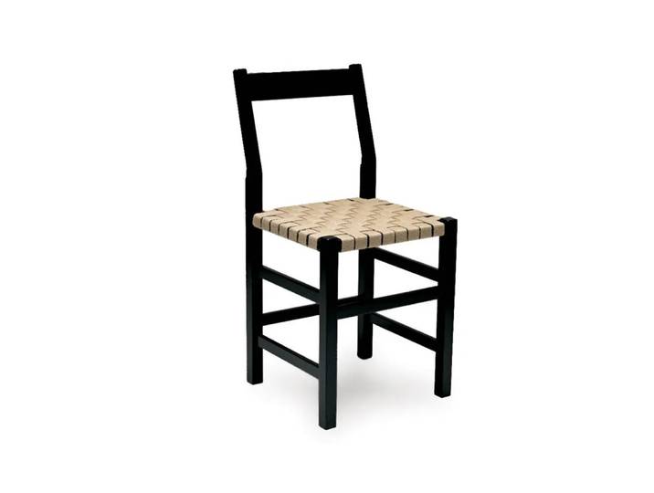 Källemo Chaise Schablon Sangle naturelle-piètement noir