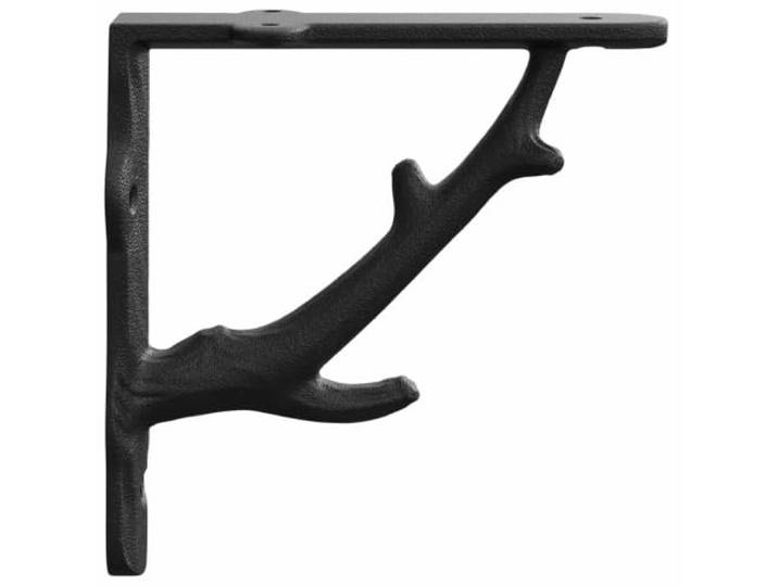 Wandregalhalterungen 12 Stk. Schwarz 14 x 14 x 4 cm Stahl Robuster Stahl, Bohrlochmontage, doppelte Verwendung, Kleiderbügel, Regale, Innenraum und Terrasse