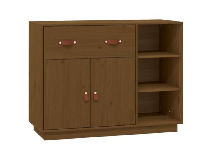 GHVBNMF Sideboard Honigbraun 98,5x40x75 cm Massivholz Kiefer Anrichte Geräumige Kommode aus massivem Kiefernholz für Wohnzimmer und Flur, stabile Oberplatte für Dekoration und Pflanzen.