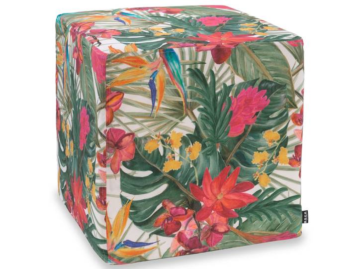 H.O.C.K. Sitzhocker H.O.C.K. Beach Life Outdoor Hocker eckig 45x45x45cm Dschungel, Hocker, Sitzhocker, Pouf Hocker, Barhocker - wetterfest, vielseitig