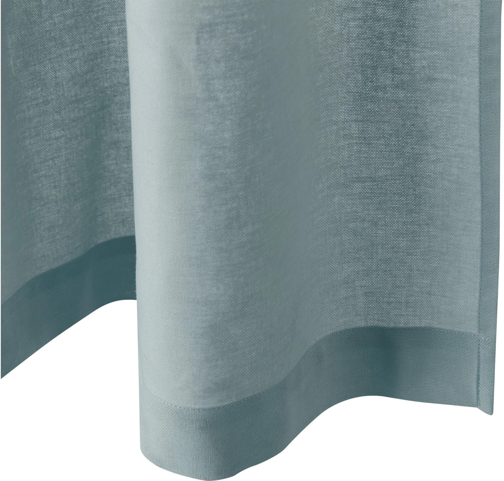 Vorhang URBANARA "Solana", grün (graugrün), B:140cm H:245cm, Leinenstruktur, Baumwolle, Gardinen, Vorhang graugrün 245cm, 140cm