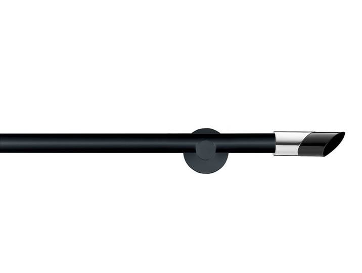 Gardinenstange GARESA BLACK , schwarz, L:160cm Ø:20mm, Eisen, Gardinenstangen, Gardinenstange, Vorhanggarnitur, verlängerbar, Endknopf abgeschrägt 2-farbig