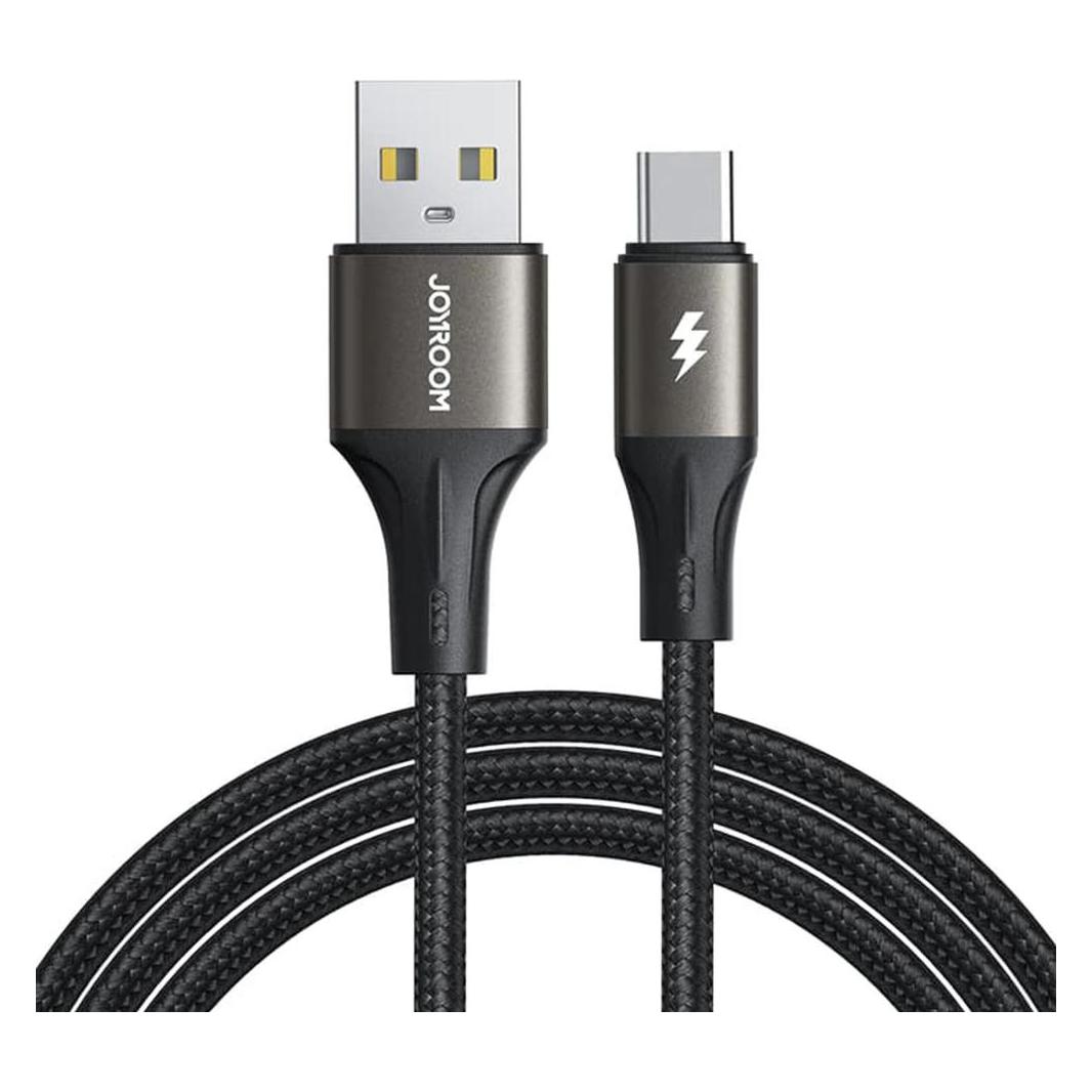 Joyroom Cable Light-Speed USB to USB-C SA25-AC3 / 3A / 1.2m (black) (1.20 m, USB 3.2 Gen 1, 27 W) (SA25-AC3 1.2m Black)