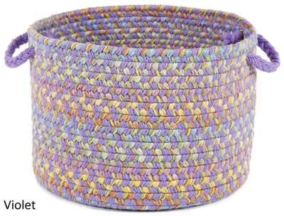 Playful Multicolored Braided Basket by Rhody Rug