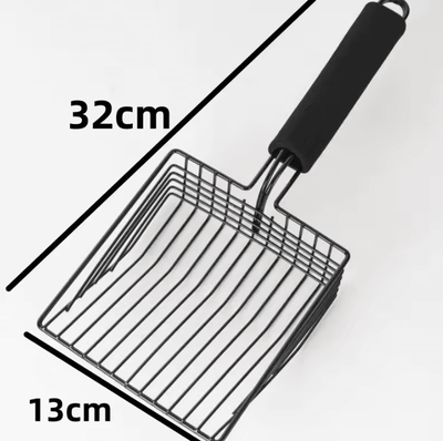 Inspire Curations SteelClean Heavy Duty Stainless Steel Cat Litter Scoop black