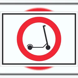 HB-Druck E- Scooter Durchfahrt verboten Symbol Aufkleber Elektro -Tretroller Roller A0 (841x1189mm)