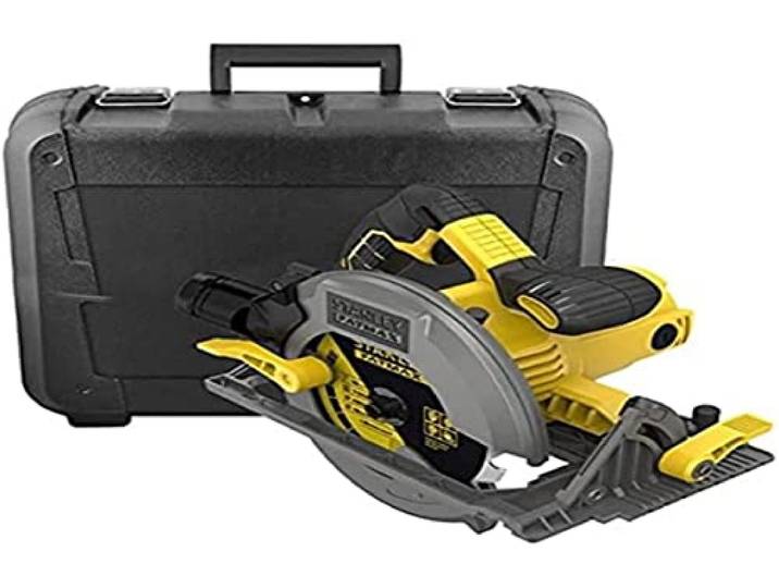 Stanley FATMAX Scie Circulaire 1650W 190mm 5500 trs/mn Levier d'Inclinaison pour Coupes Biaises Ajustement Rapide Lames 18 Dents avec Carbure de Tungstène 1 Malette de Rangement FME301K-QS