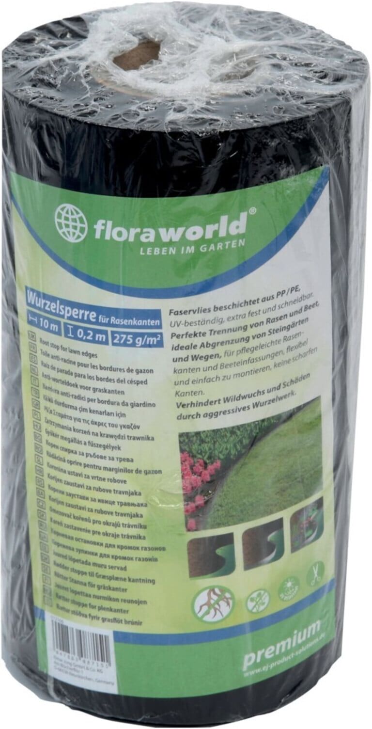 floraworld Wurzelsperre 0,2x10 m für Rasenkanten (012166)