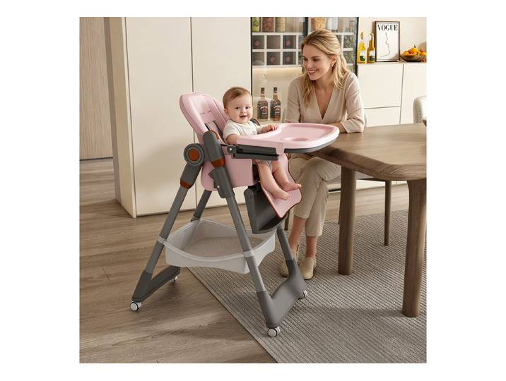 kowdom Adapter für Kinder-Hochstuhl Babyhochstuhl 0-6 Jahre klappbar höhenverstellbar mit Sicherheitsgurt (Standalone), klappbar, höhenverstellbar, mitwachsend, platzsparend