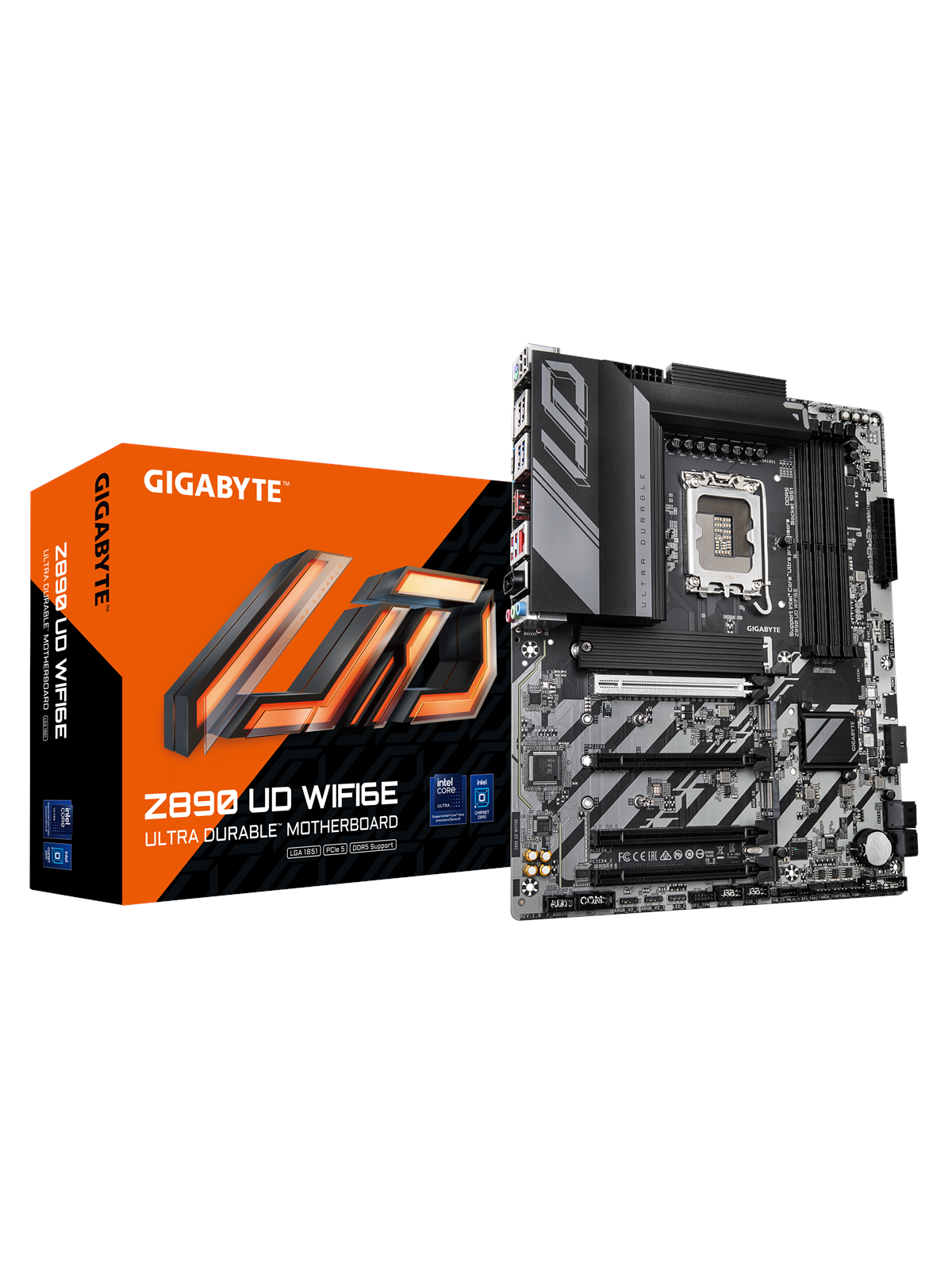GIGABYTE Z890 UD WIFI6E Mainboard - Intel Z890 - Intel LGA1851 - DDR5 RAM - ATX